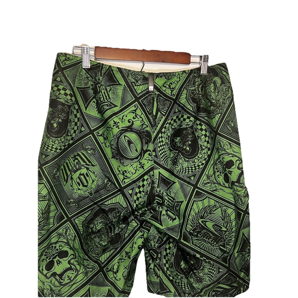 O'neill Men's L Green Black Gothic Skull King Of Spade Logo Santa Clara Board